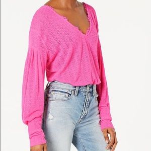 Free people lace trim pullover